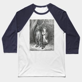 Red Riding Hood Meets Father Wolf - Gustave Dore Baseball T-Shirt